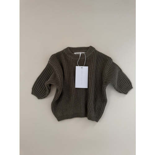 Chunky Knit Sweater - Olive Green – Purely Little
