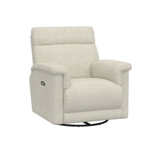 Dream Deluxe Power Recliner Performance Heathered Basketweave Alabaster White