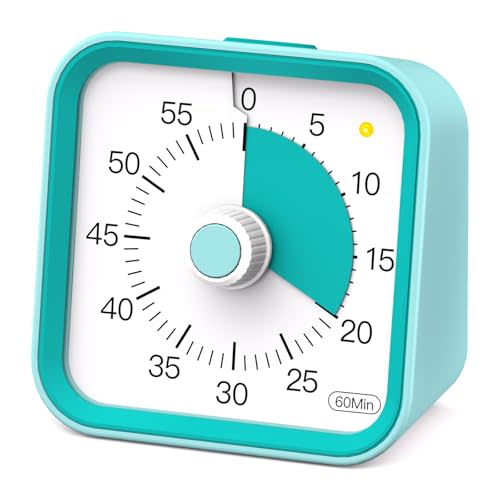 InfPokid Visual Timer with Pause Function for Kids and Adults, Productivity Timer for Study, Teaching, Kitchen Cooking, Office Meetings, Time Management for ADHD (Green)