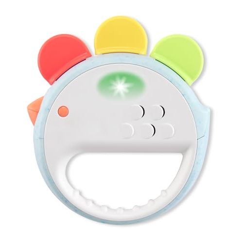 Skip Hop Musical Baby Toy with Sounds Lights and Music, Farmstand Feelin' Clucky Tambourine, Age 9m+