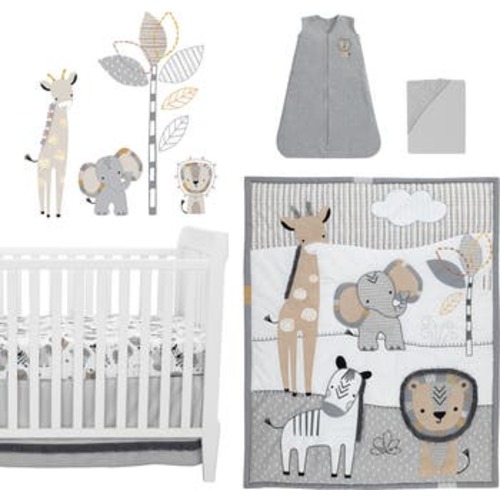 Jungle Safari Nursery 6-Piece Baby Crib Bedding Set