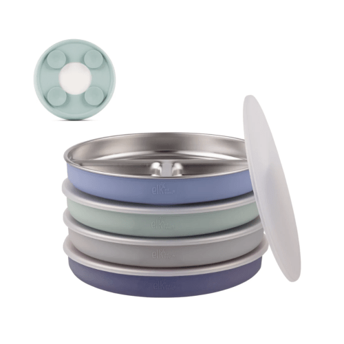 7.8" Stainless Steel Divided Plates with Suction Sleeve