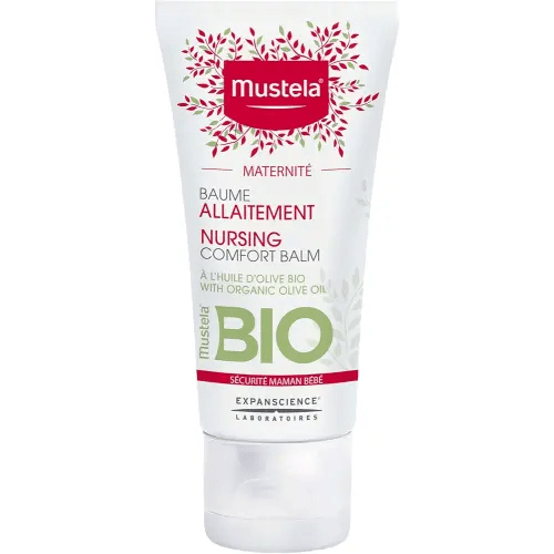 Mustela Maternity Certified Organic Nursing Comfort Balm - Nipple Cream for Breastfeeding with Olive Oil - Clinically Proven & Safe for Pregnancy Skincare - Fragrance Free & Vegan - 1.01 fl. oz.