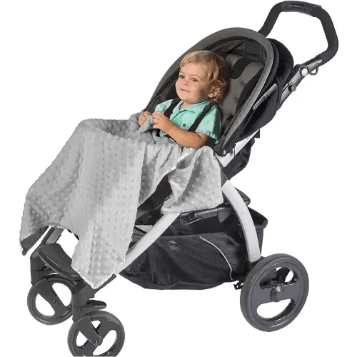 J.L. Childress Cuddle 'N Cover Stroller Blanket - Soft Baby Blanket for Travel, Car Seat, & Strollers, All-Weather Sun & Shade Protection for Infant & Toddler, Silky & Minky Fabric - 30" x 30", Grey