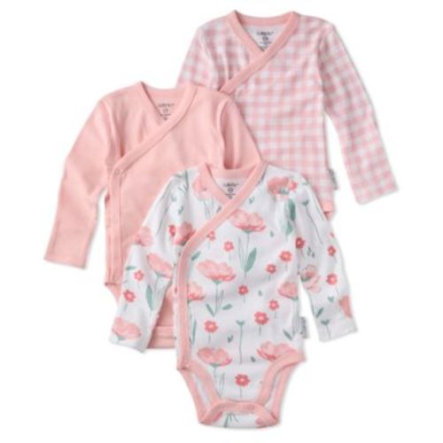 Baby Boys' or Baby Girls' Side Snap V-Neck Bodysuit, 3-Pack