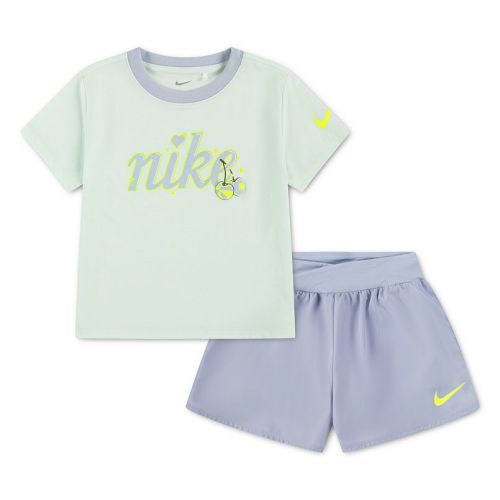 Baby Toddler & Little Girls 12 months - 6x Girls Nike Short Sleeve T-shirt & Dri-FIT Crossover Shorts 2-Piece Set