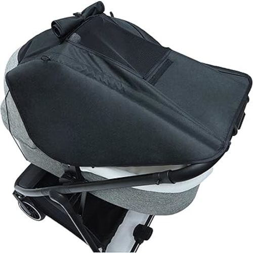 Stroller Sun Shade Universal Stroller Cover for Sun Baby Bassinet Blackout Cover (0-6m) with Visible Mesh Window Visor Wind Canopy Cover Stop Sun's Rays - Black