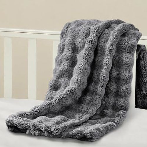 Yurhap 3D Cloud Bubble Baby Blankets for Boys Girls Cuddly Fleece Baby Gift