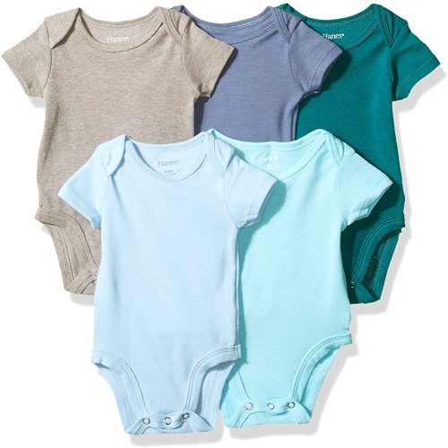 Hanes unisex-baby Ultimate Baby Flexy 5 Pack Short Sleeve Bodysuits