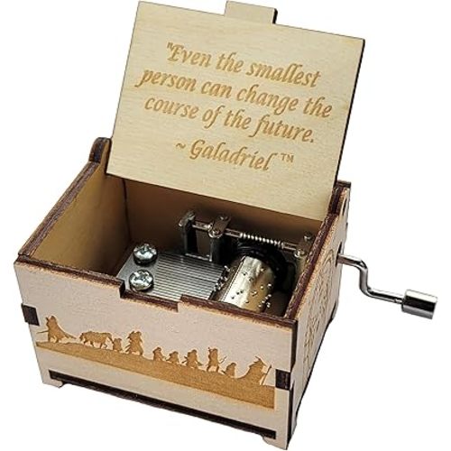 TheLaser'sEdge Lord of the Rings Mini Music Box, with “The Breaking of the Fellowship” song, Gifts for Women, Birthday, Christmas (Galadriel Quote)