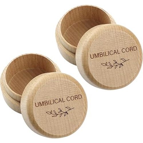 Wooden Baby fetal Hair/Umbilical Cord Memorial Box Carved Memorial Box Newborn Christening Baby Gift (Umbilical Cord Box)