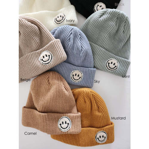 Baby Toddler Smile Patch Beanie (6m-4y) - 7 Colors – AT NOON STORE