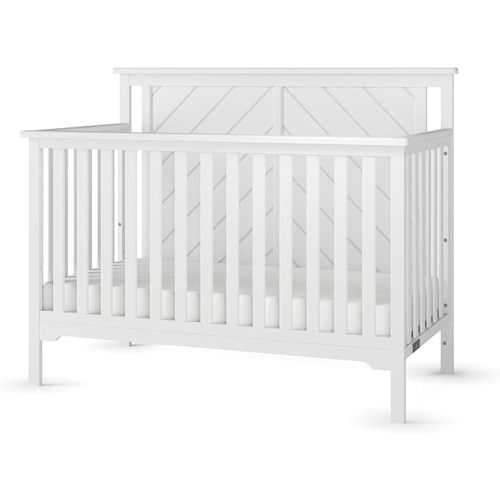 Child Craft Hampton Flat Top 4-in-1 Convertible Crib, Baby Crib Converts to Day Bed, Toddler Bed and Full Size Bed, 3 Adjustable Mattress Positions, Non-Toxic, Baby Safe Finish (Dusty Heather)