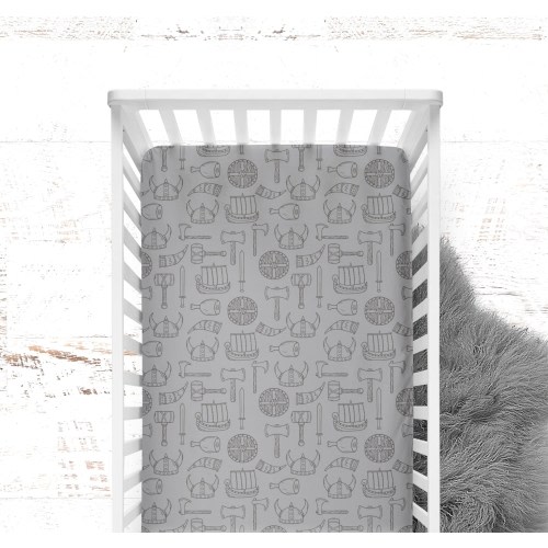 Viking Fitted Crib Sheet & Changing Pad Covers: Norse Nursery Decor