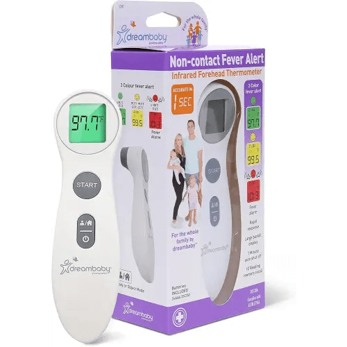 Dreambaby Touchless Non Contact Digital Infrared Forehead Thermometer - Fever Temperature Scanner - for Baby and Adults (with Object Mode Switch Option) - Model L341