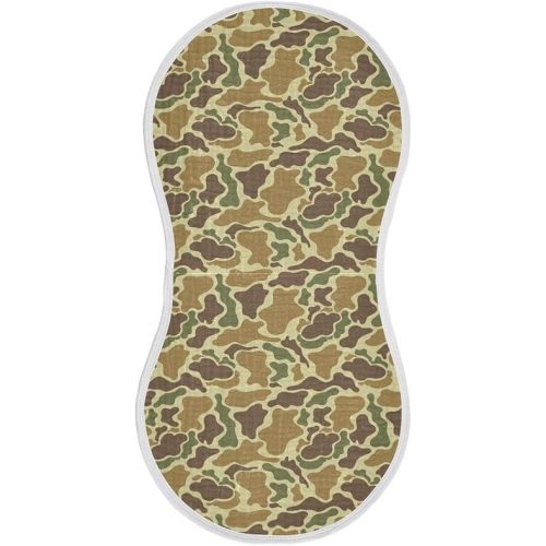 Vintage Camo Green Baby Muslin Burp Cloths Newborn Towel Set of 1