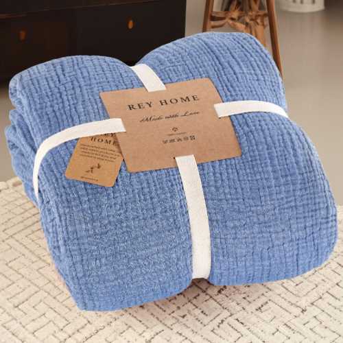 100% ORGANIC Gauze Blanket, 4 Layer Cotton Muslin Bedcover, Twin Queen King Size Bedspread, Reversible OEKO-TEX Certified Throw Blanket
