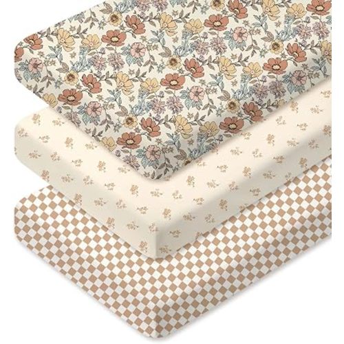 3 Pack Baby Crib Sheets for Boys Girls 52x28 Fitted Crib Sheet