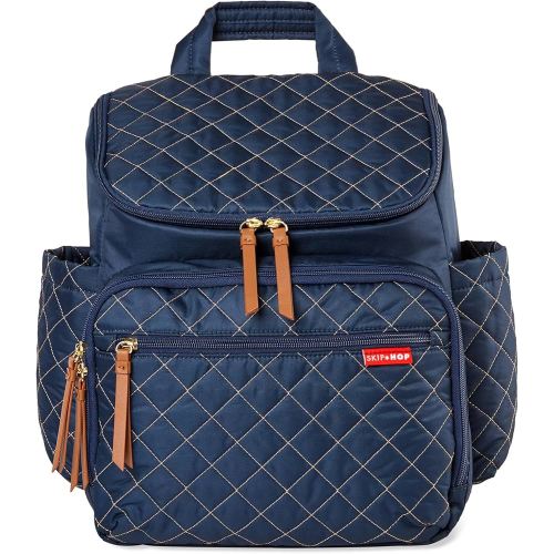 Skip Hop Diaper Bag Backpack: Forma, Multi-Function Baby Travel Bag with Changing Pad & Stroller Attachment, Navy