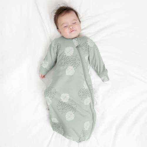 Warm Long Sleeve Sleep Sack 2.5 TOG - Organic Cotton & Camel Wool - Monstera