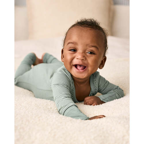 Willow Stripe Crescent Zippy – Little Sleepies