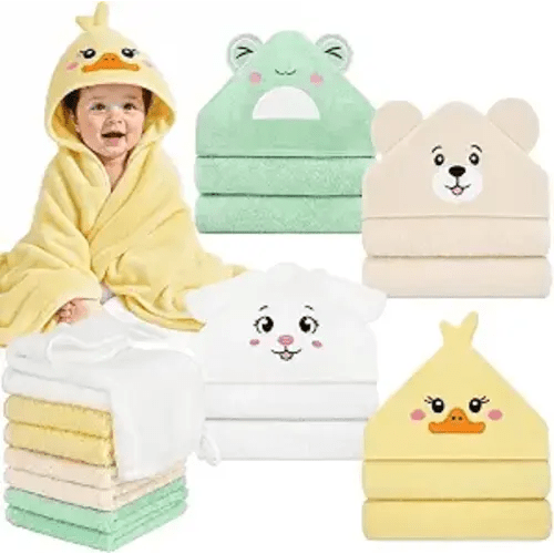 12 PCS Baby Bath Towels Set for Infants Toddlers Essentials