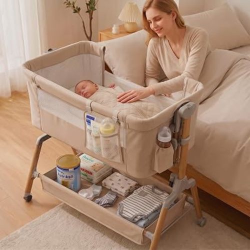 [Extra Large All-in-One Bedside Bassinet Crib Sleeper