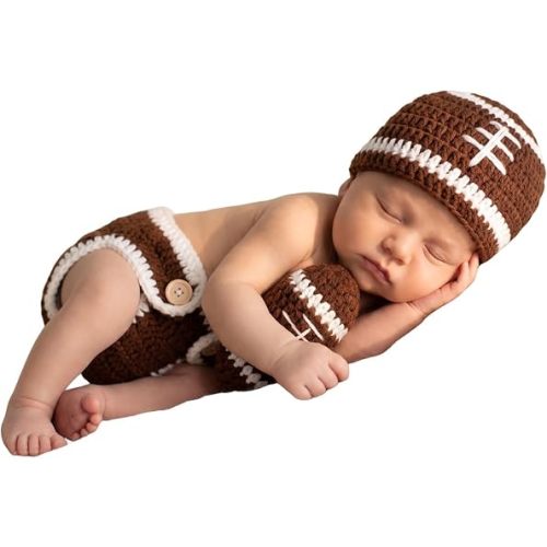 Newborn Baby Photography Outfits Crochet Knitted Football Costume