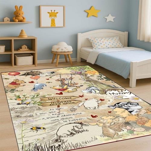 Winnie the Pooh Kids Rug: Hundred Acre Wood Nursery Decor