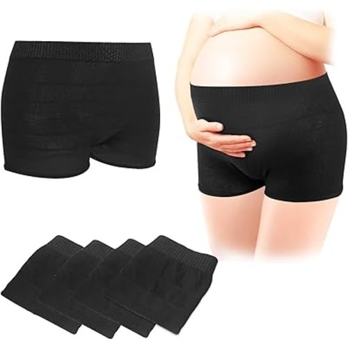 CARER Healthcare Incontinence Pregnancy 4 PCS Mesh Underwear Postpartum Must Have Hospital Provide High Waist Breathable Mesh Panties Great for Post-surgical and Postpartum Recovery Black