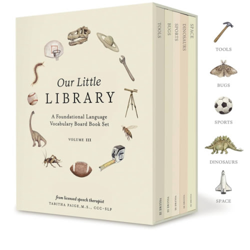 Our Little Library Vol. 3: Dinosaurs, Space, Tools, Bugs, and Sports Board Book Set for Boys & Girls (Tabitha Paige Children's Book Series)
