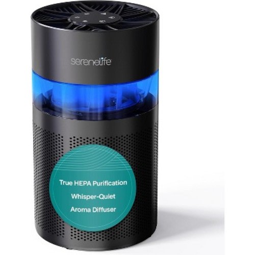 SereneLife High-Performance Air Purifier with HEPA 13 Filter  - Black
