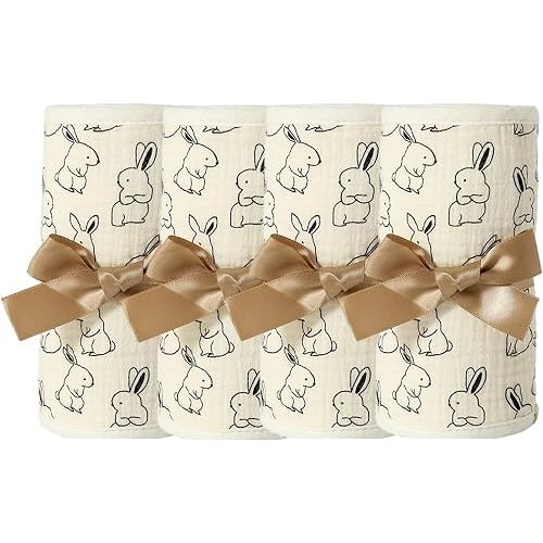 4 Pack Bed Rail Covers for Teething, Rail Guard Set, Breathable Cotton