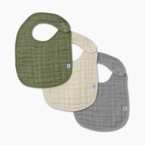 Cotton Muslin Classic Bib (3 Pack) - Fern