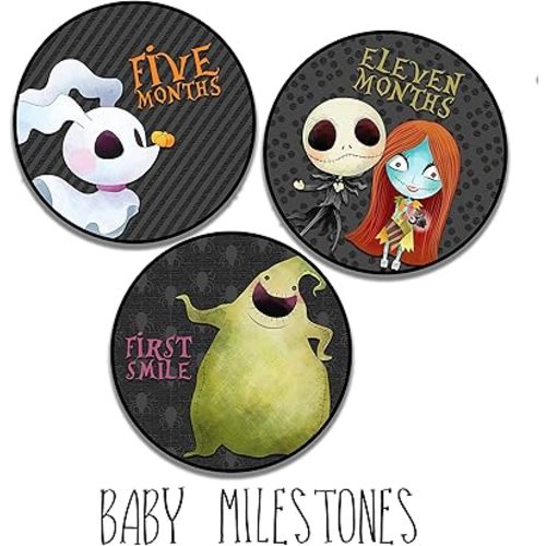 Silly Goose Gifts Little Nightmares Character Themed Baby Milestone Stickers for First Year Month to Month Photo Prop Infant Onesie Growth Chart Shower Registry Gift Scrapbook Keepsake (Set of 18)