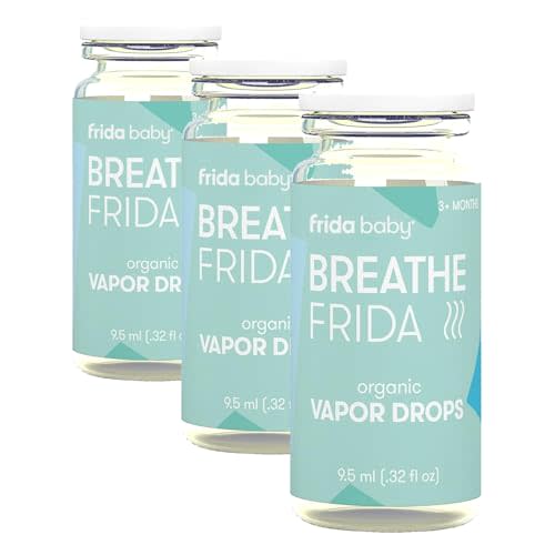 Frida Baby Breathefrida Vapor Bath Drops, Baby-Congestion Relief with Eucalyptus Essential Oil for Humidifier, Aromatherapy Oil Help Baby Breathe Easy (Pack of 3)