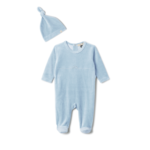 Boy Rocking Horse Stretch Romper with Matching Hat