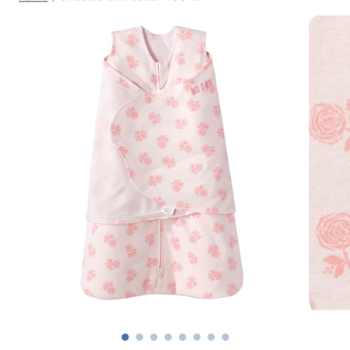 Rose Toss Blush Cotton Swaddle - Newborn | HALO