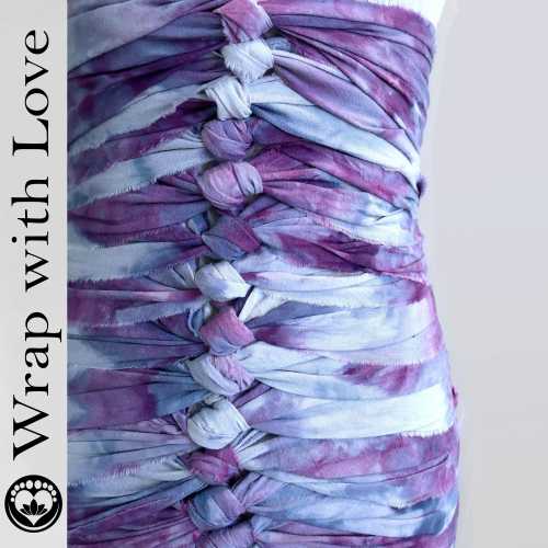Bengkung Belly Binding Wrap: Artisan hand dyed, purple blue, postpartum support, postnatal binder, numerous video tutorials