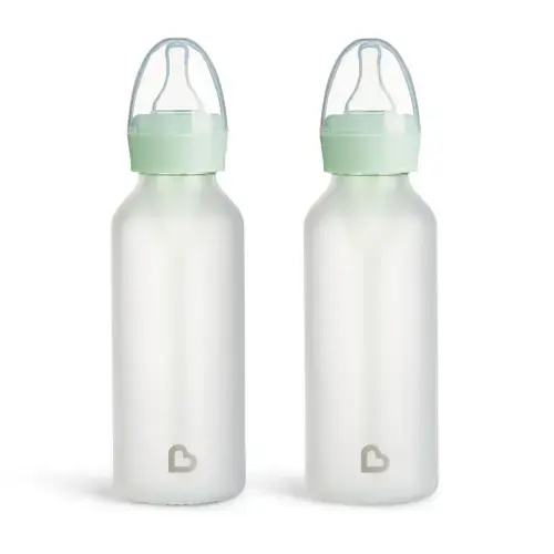 8 oz Silicone Glass Bottle - Mint - 2 pack
