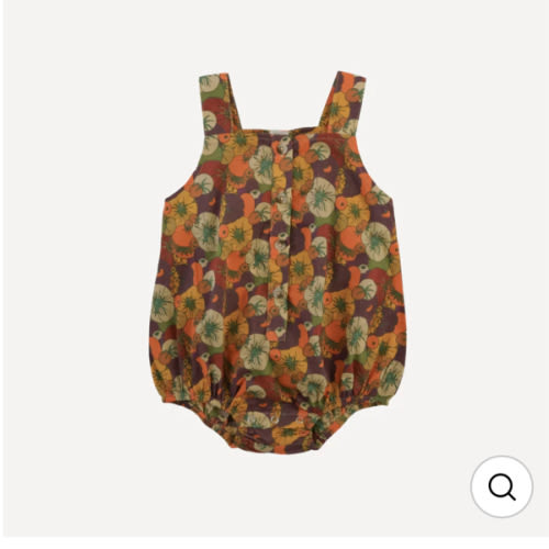 sleeveless button sun bubble | heirloom tomatoes | organic cotton woven
