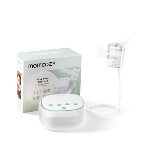Momcozy BreezyClear Pro™ Nasal Aspirator for Baby, Hospital-Grade 75 kPa Nose Sucker with 9 Adjustable Suction Levels, Electric Nose Cleaner for Toddler, Light & Music Soothing