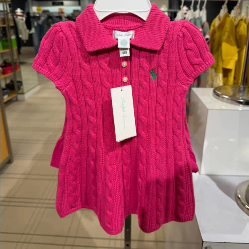 Cable-Knit Cotton Polo Sweater Dress