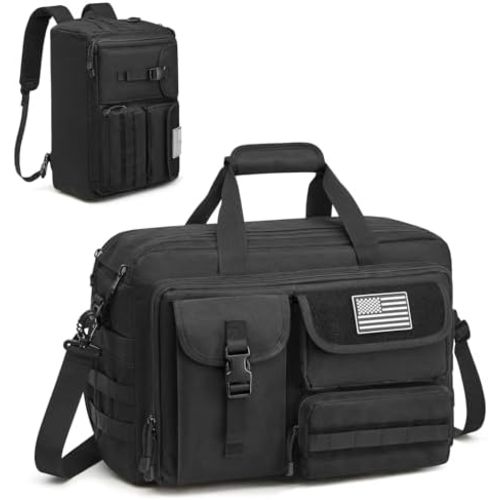 G4Free 17.3 Inch Laptop Messenger Bag for Men, 3-in-1 Backpack for Travel Work Weekender, Large Tactical Shoulder Bag