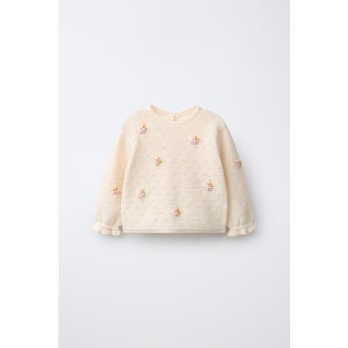 OPENWORK AND BOBBLE JUMPER - Ecru | ZARA United States