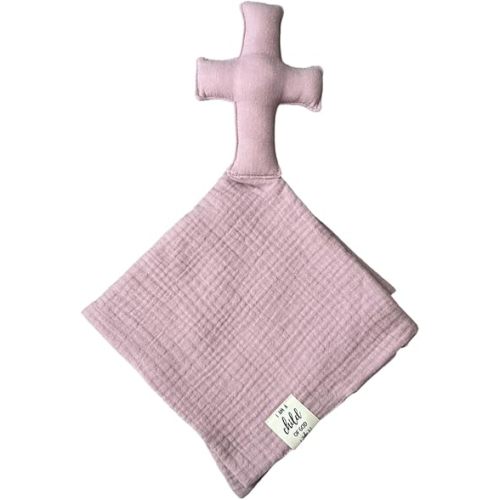 Cross Lovey, Cross Security Blanket, Christian Lovey, Christian Baby Gift, Baptism Gift, Easter Gift, Newborn Baby Gift, Blessing Blanket, Christian Gift (Periwinked Mauve)