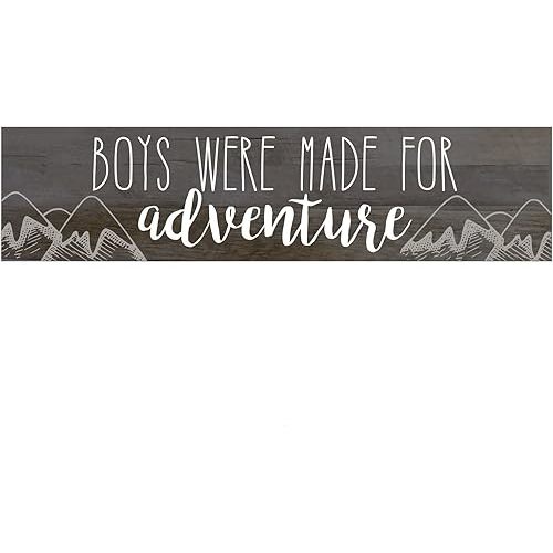 LifeSong Milestones Boys were Made for Adventure Wall Art Decorative Sign for Living Room entryway Kitchen Bedroom Toy Room Children's Decor Gift Ideas (Barnwood)