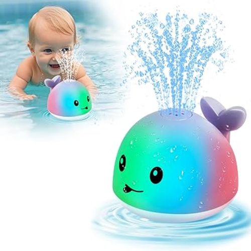 Baby Whale Bath Toy - Baby Easter Basket Stuffers Bath Toy for Kids - Light up Water Pool Bathtub Toys for Babies Kids