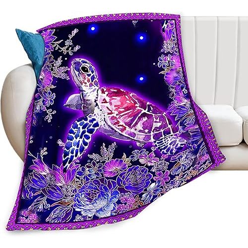 Sea Turtle Blanket Gifts for Girls Sea Turtle Lover Throw Blankets Soft Blanket Warm Fleece Flannel Plush Blankets for Bed Sofa Couch 40"x50"