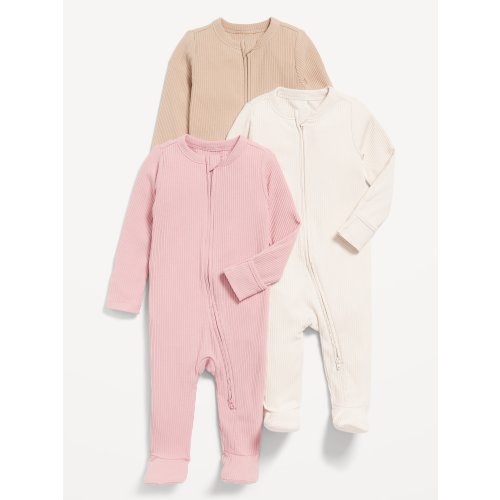 2-Way-Zip Sleep & Play Footed One-Piece 3-Pack for Baby